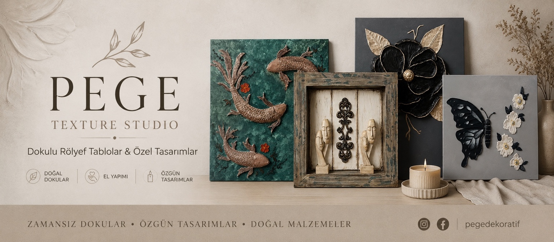 PEGE dokulu rölyef tablolar ve dekoratif tasarımlar