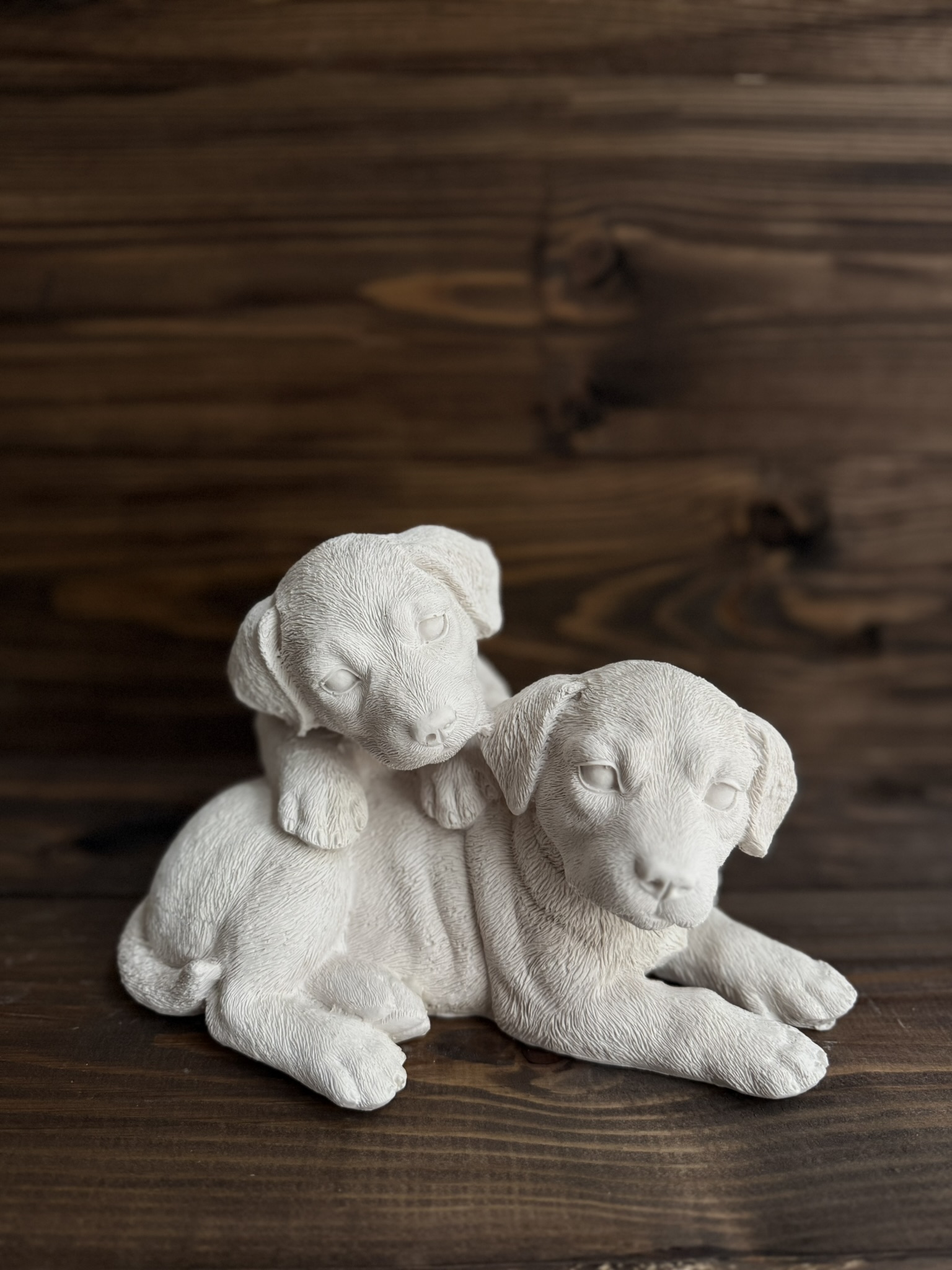Ham Polyester Milo İkili Köpek Figürü