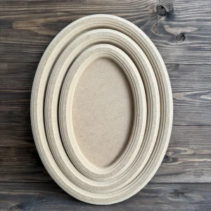 Ham Ahşap 3'lü Oval Pano Seti