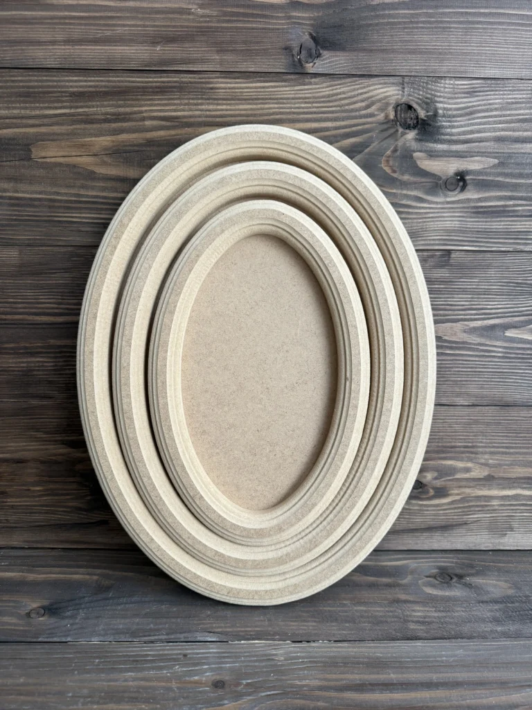 Ham Ahşap 3'lü Oval Pano Seti