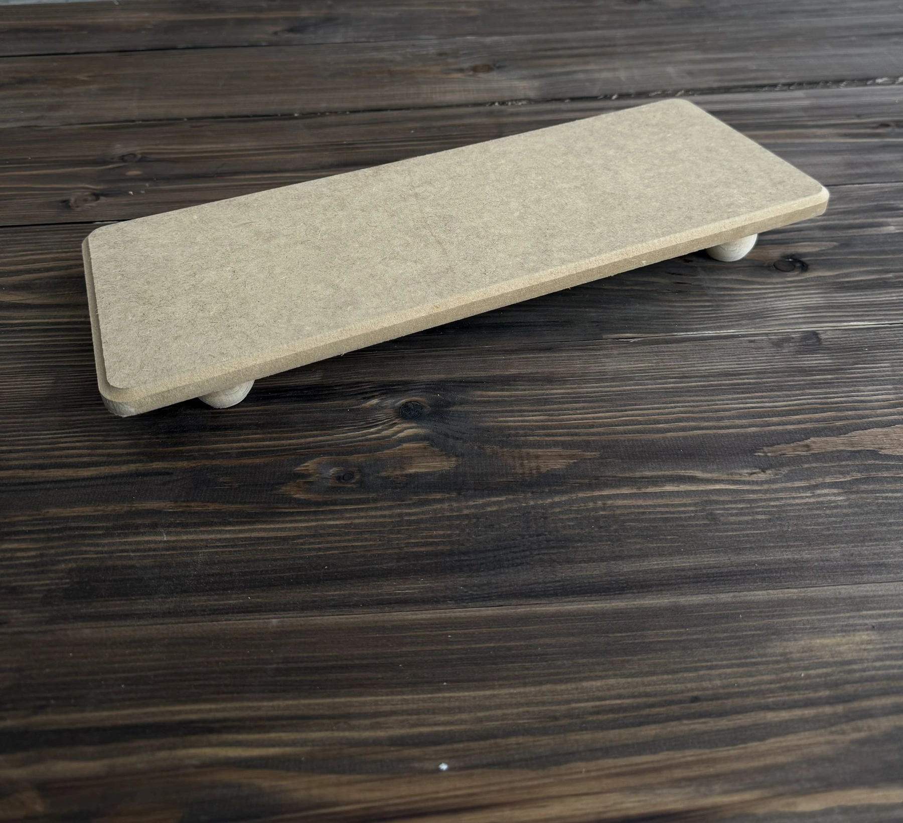 Ham Ahşap Dikdörtgen Ayaklı Sunumluk 14,5 × 40 cm - görünüm 3