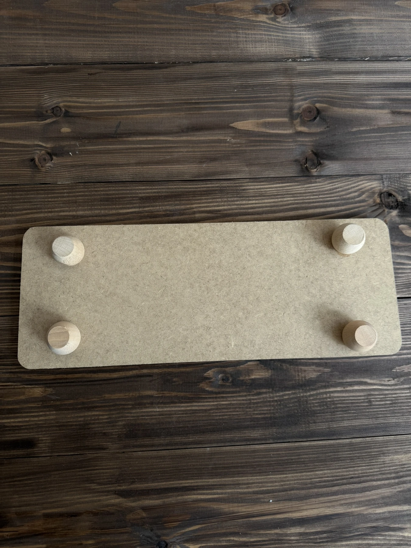 Ham Ahşap Dikdörtgen Ayaklı Sunumluk 14,5 × 40 cm - görünüm 4