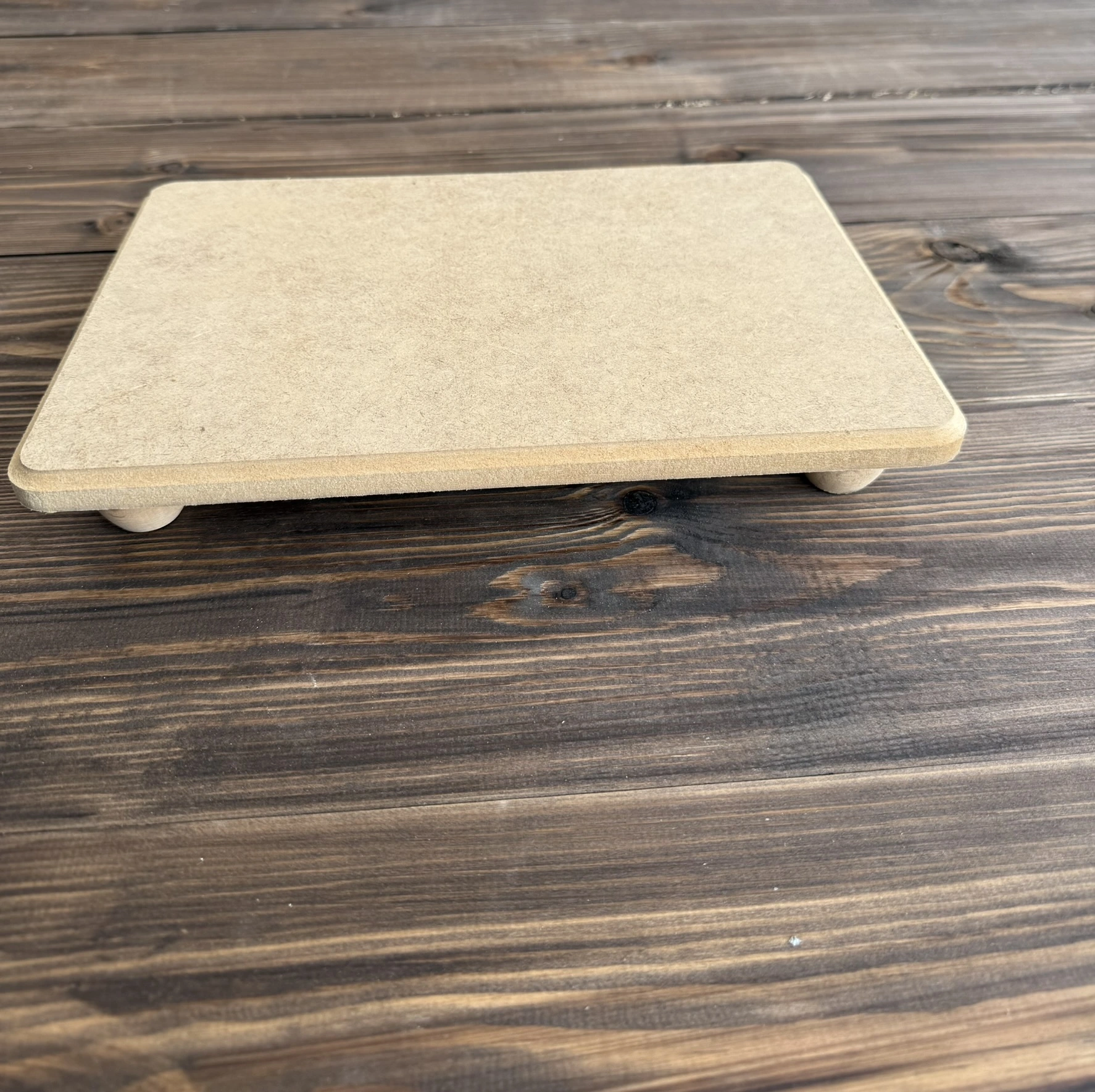 Ham Ahşap Dikdörtgen Ayaklı Sunumluk 20 × 30 cm - görünüm 2