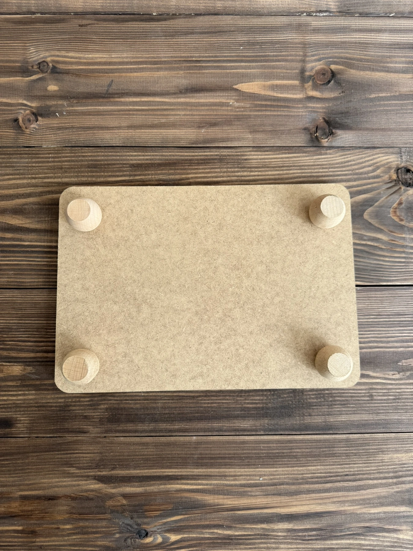 Ham Ahşap Dikdörtgen Ayaklı Sunumluk 20 × 30 cm - görünüm 3
