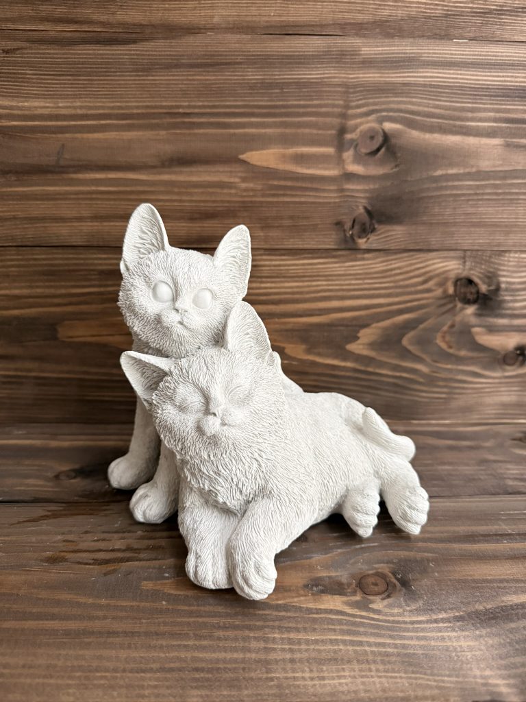 Ham Polyester 2’li Kedi Dekoratif Obje