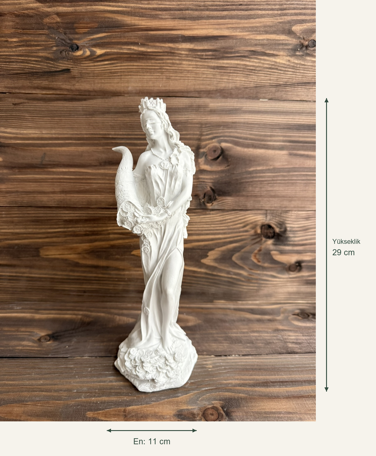 Ham Polyester Bereket Tanrıçası Figürü – Yükseklik: 29 cm · En: 11 cm