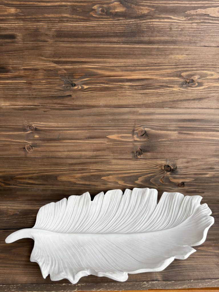 Ham Polyester Flora Yaprak Dekoratif Tabak Büyük