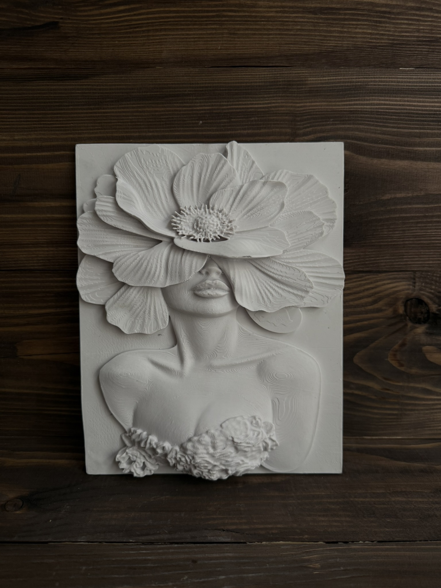 Ham Polyester Flora Yüz Pano