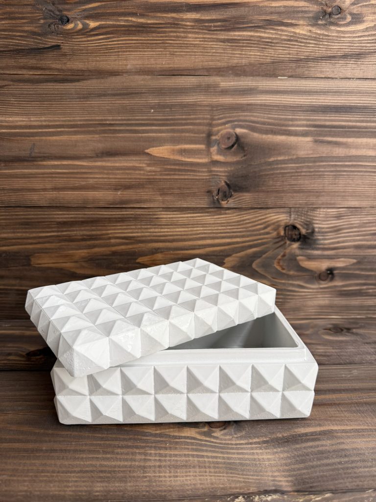 Ham Polyester Kivo Geometrik Kapaklı Kutu