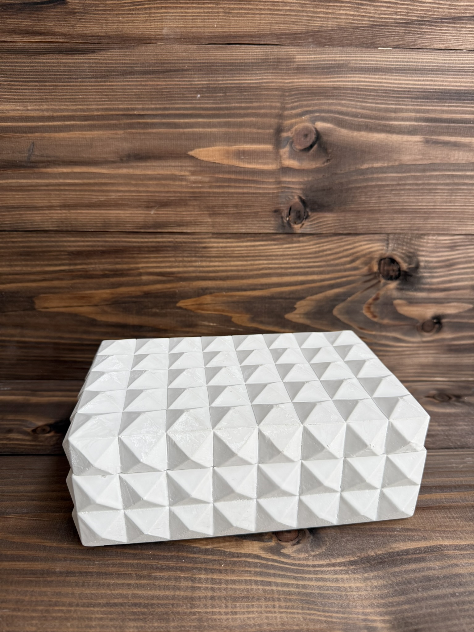 Ham Polyester Kivo Geometrik Kapaklı Kutu