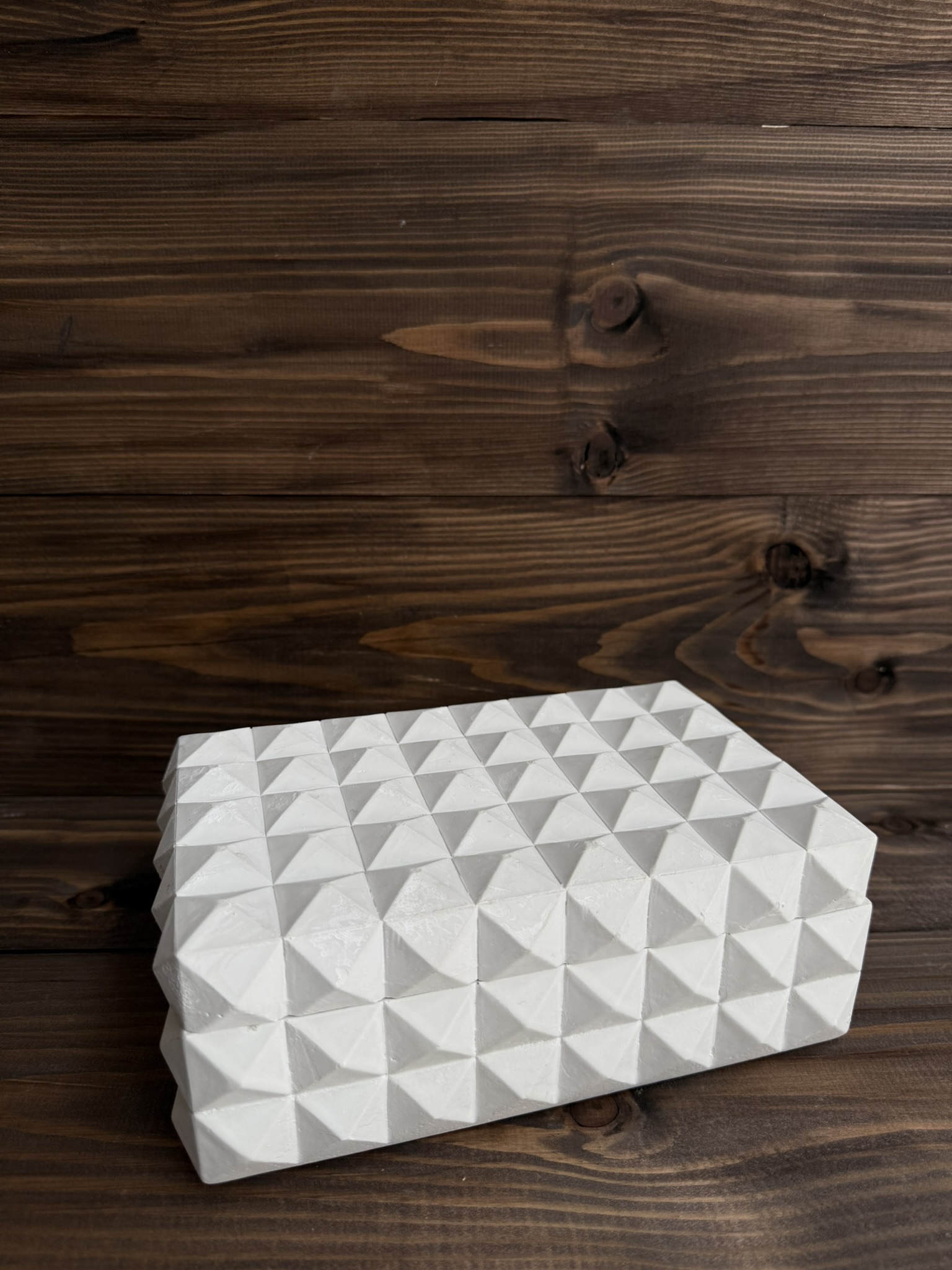 Ham Polyester Kivo Geometrik Kapaklı Kutu