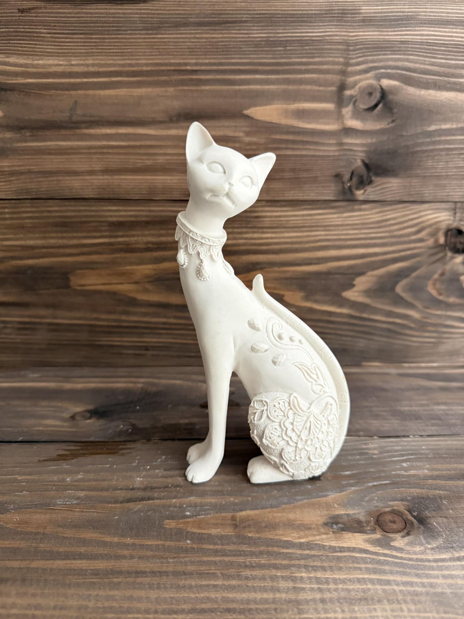 Ham Polyester Modern Kedi Figürü