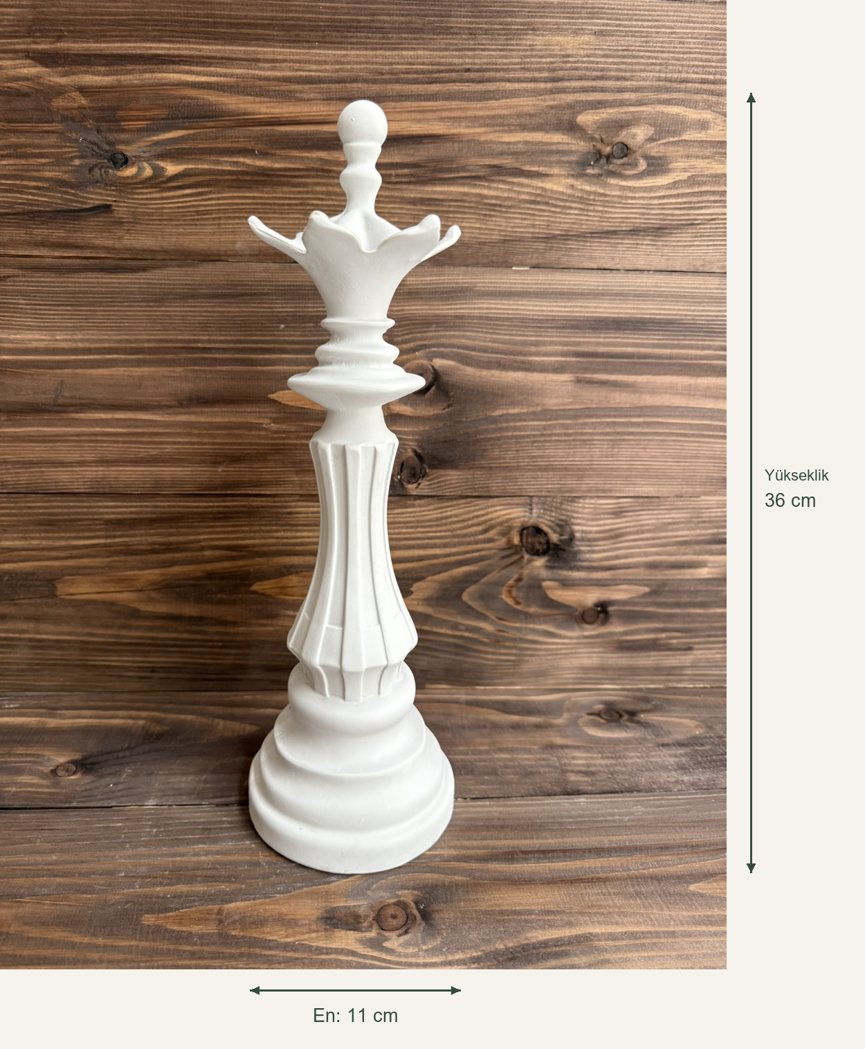 Ham Polyester Satranç Vezir Figürü – Yükseklik: 36 cm · En: 11 cm