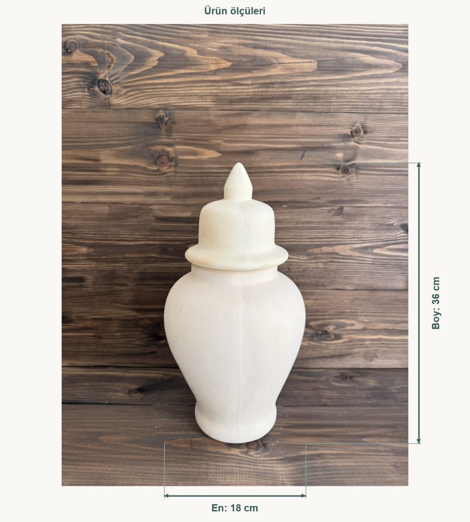 Ham Seramik Aria Dekoratif Küp - En 18 cm, Boy (Yükseklik) 36 cm
