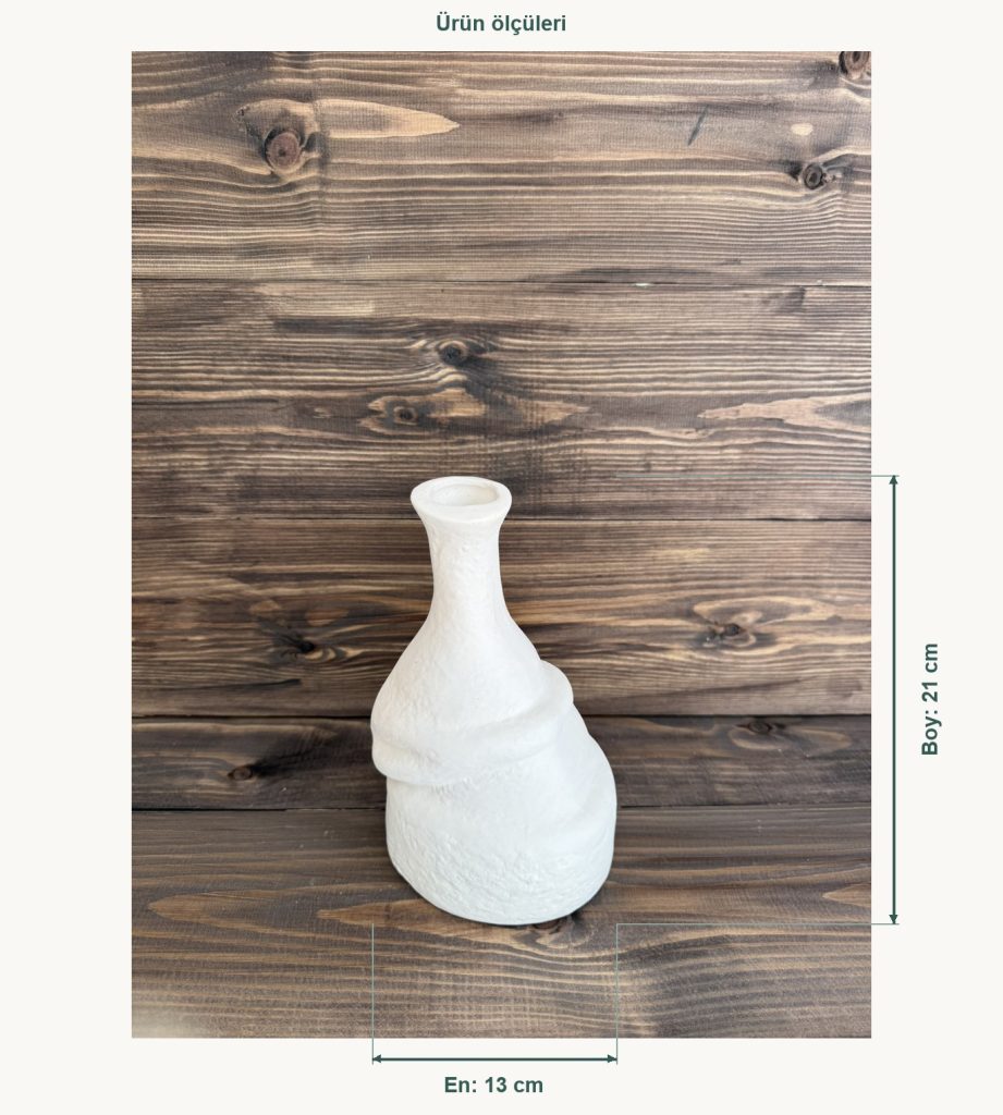 Ham Seramik Layer Vazo - En 13 cm, Boy (Yükseklik) 21 cm