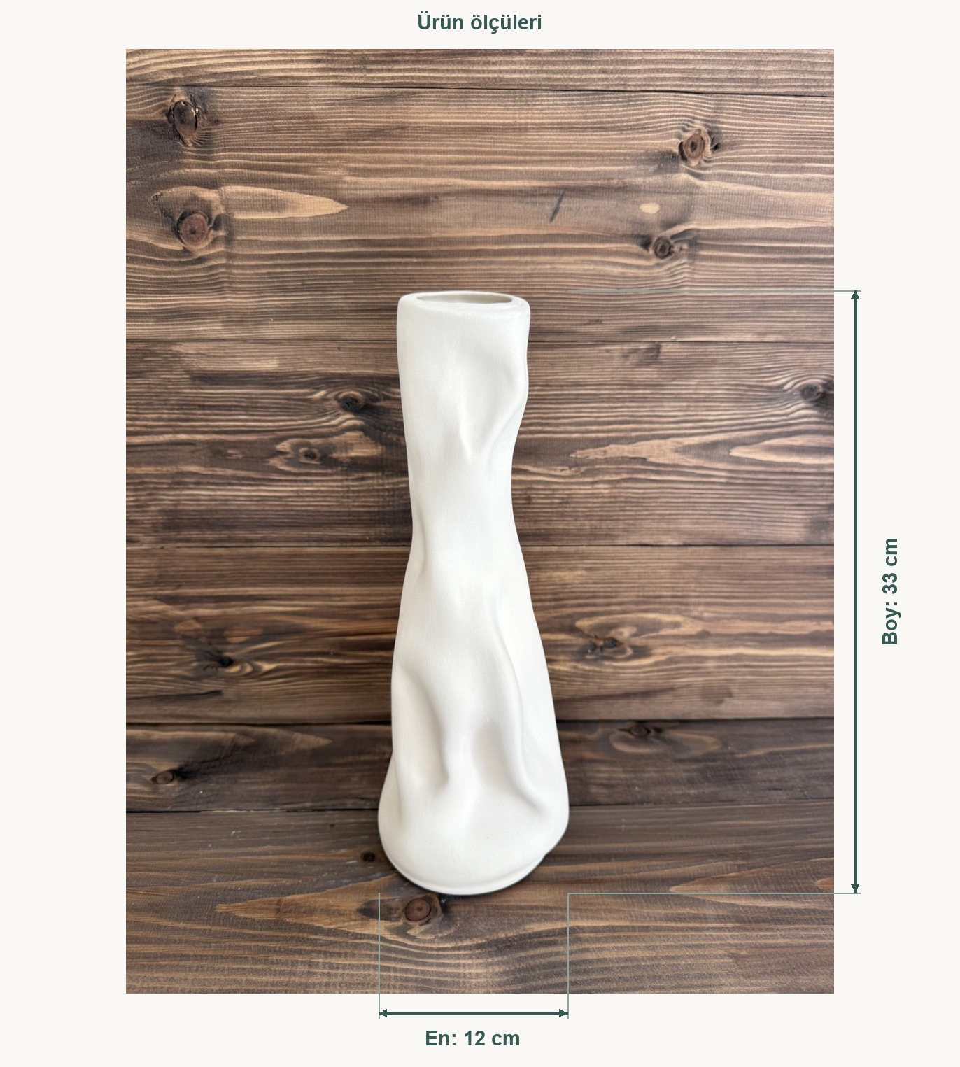 Ham Seramik Linea Vazo - En 12 cm, Boy (Yükseklik) 33 cm
