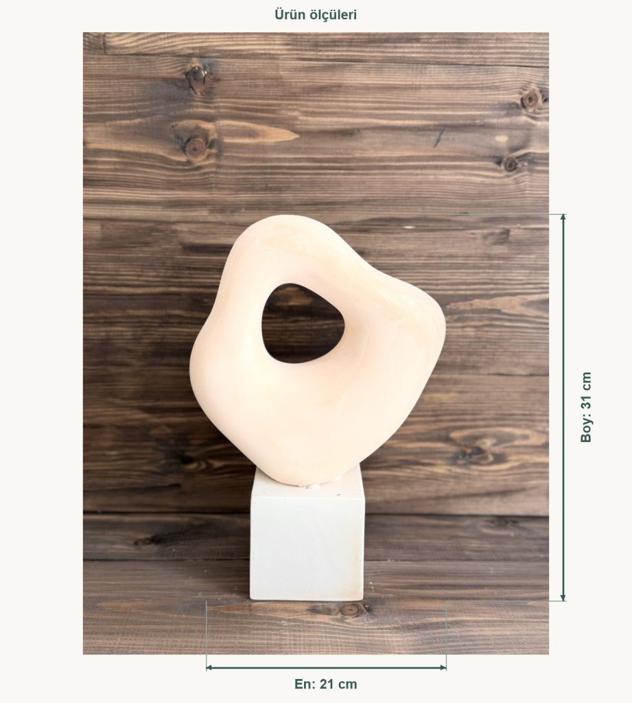 Ham Seramik Loop Obje - En 21 cm, Boy (Yükseklik) 31 cm