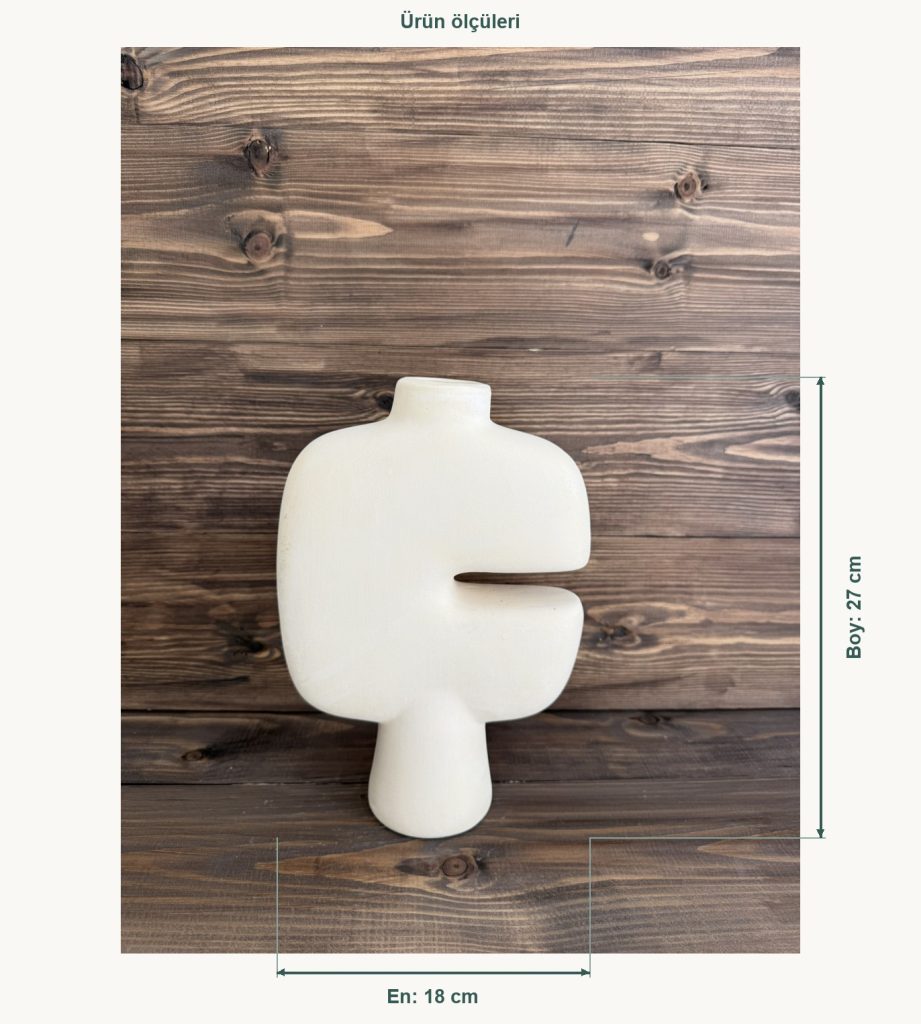 Ham Seramik Split Vazo - En 18 cm, Boy (Yükseklik) 27 cm