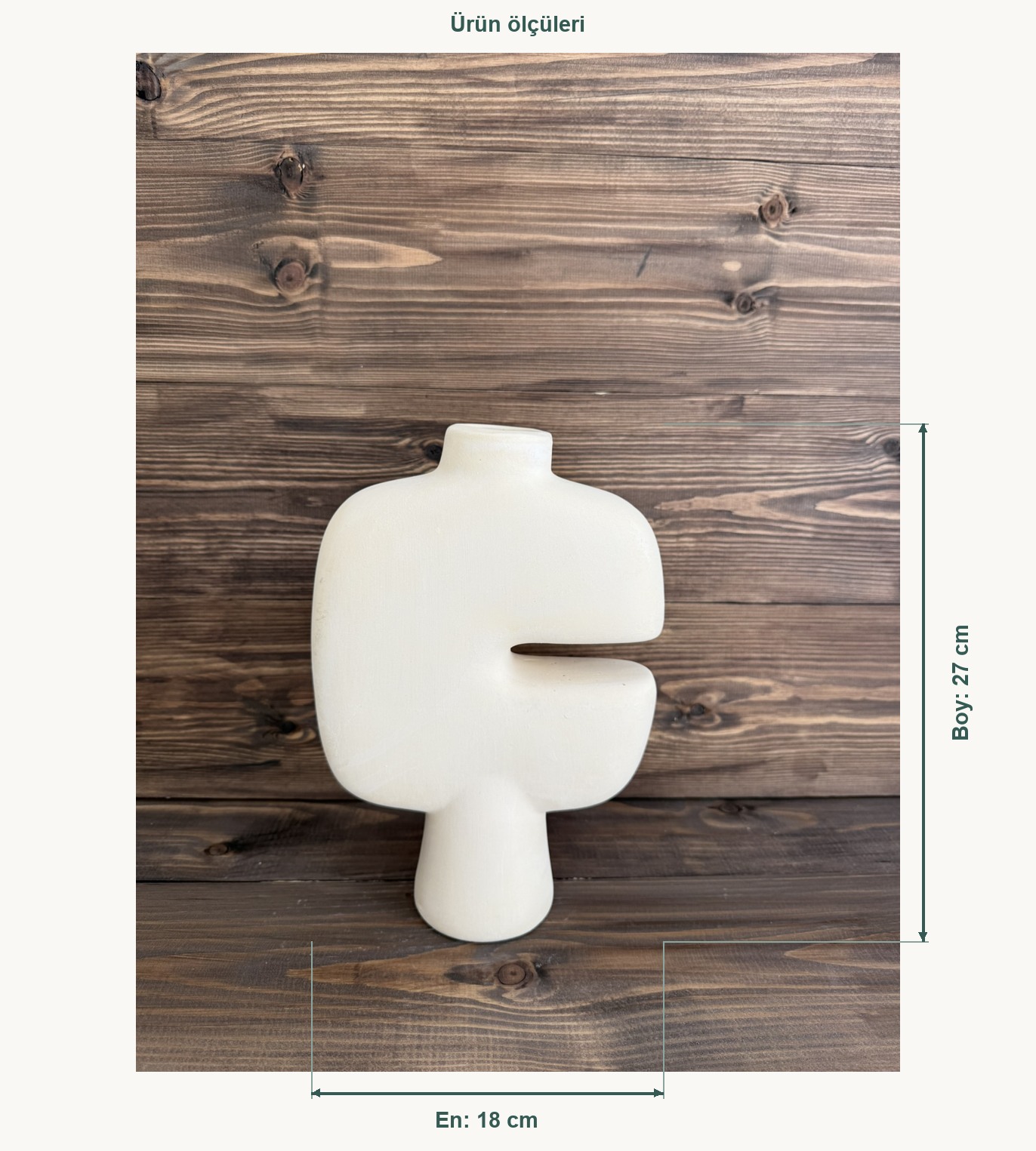 Ham Seramik Split Vazo - En 18 cm, Boy (Yükseklik) 27 cm