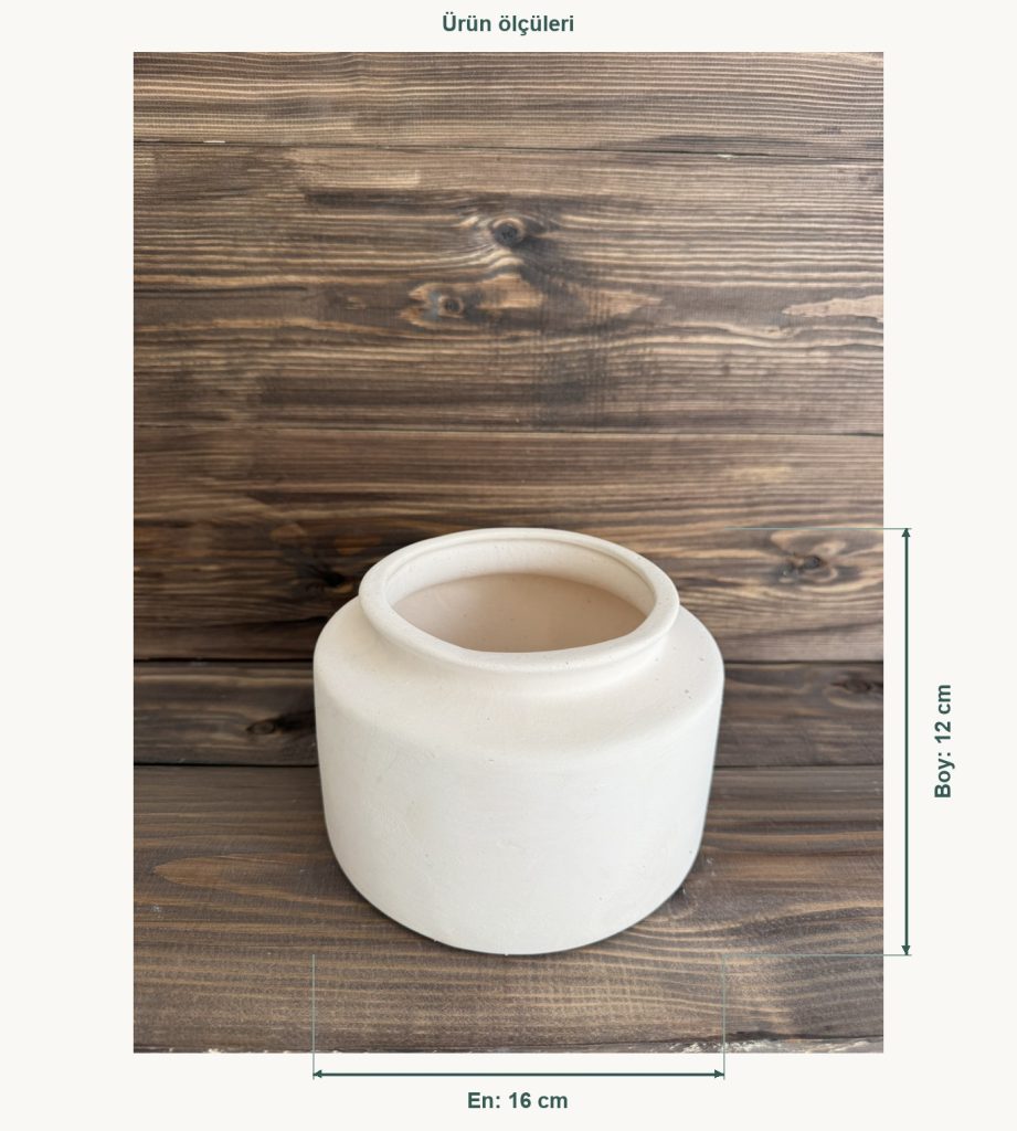 Ham Seramik Terra Dekoratif Kase - En 16 cm, Boy (Yükseklik) 12 cm