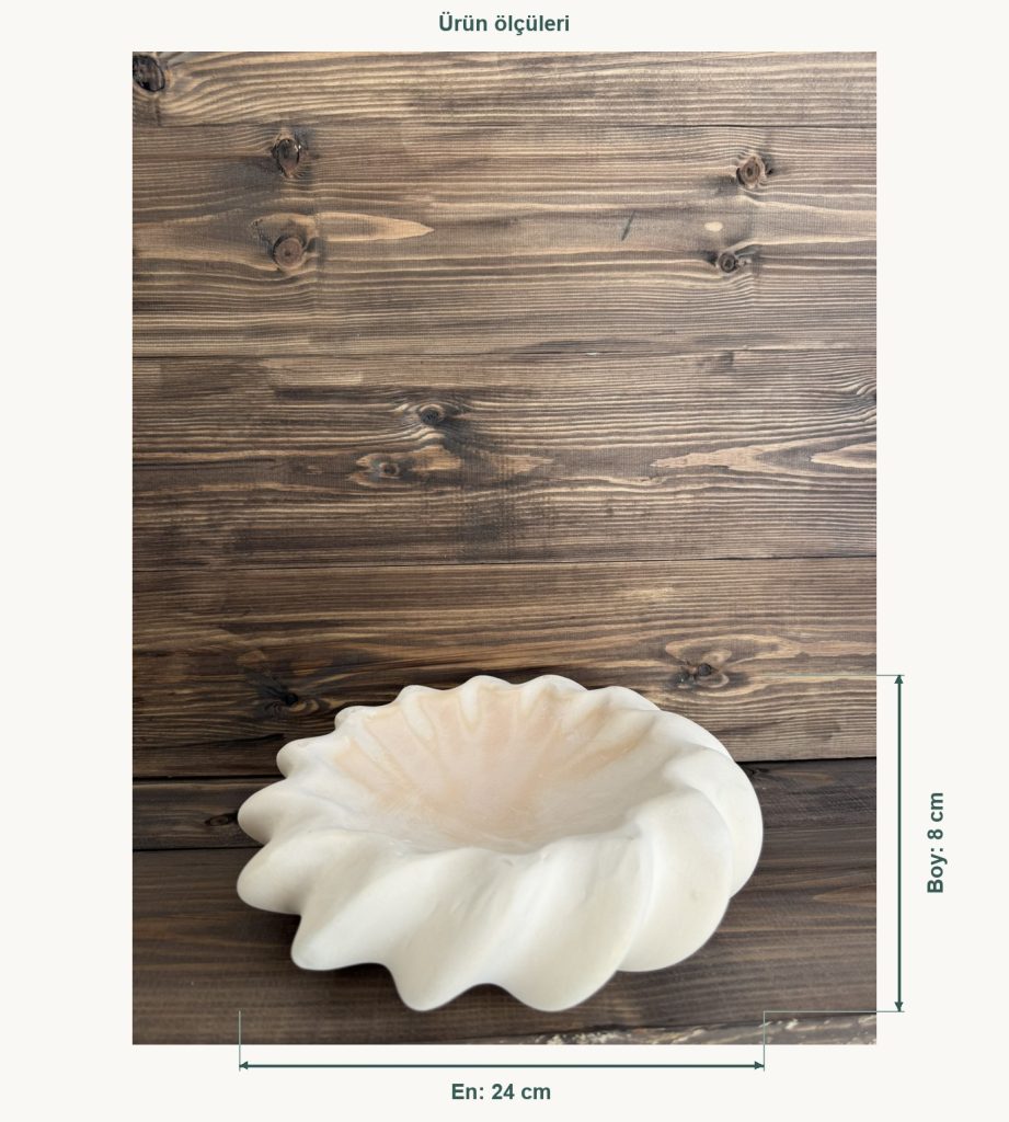 Ham Seramik Wave Dekoratif Kase - En 24 cm, Boy (Yükseklik) 8 cm